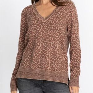 Johnny Was Leopard Print Pullover Sweater